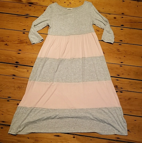 *1S LEFT-FINAL PRICE* Pink & Grey Maxi Dress - Picture 2 of 2